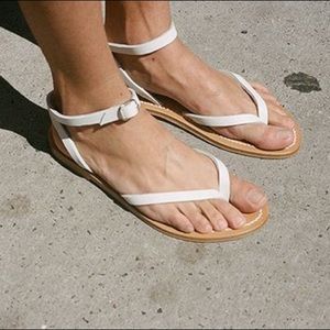 K Jacques White Leather ‘Dorante’ Sandals (39/US8)